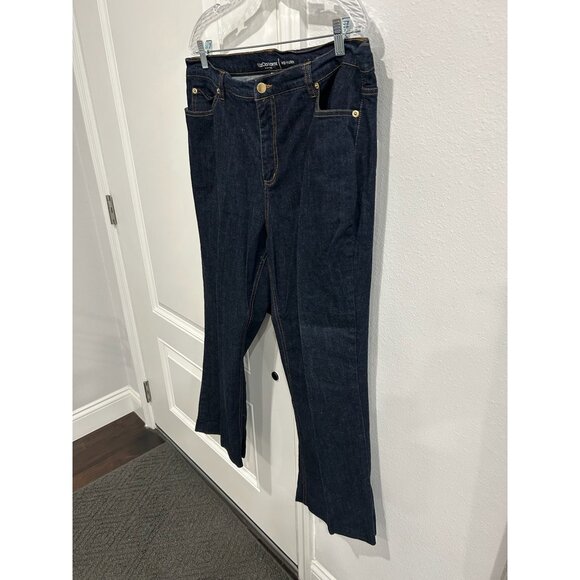 Liz Claiborne Hepburn Denim Jeans Dark Wash Plus Size 18W Classic 5 Pockets - Picture 3 of 10